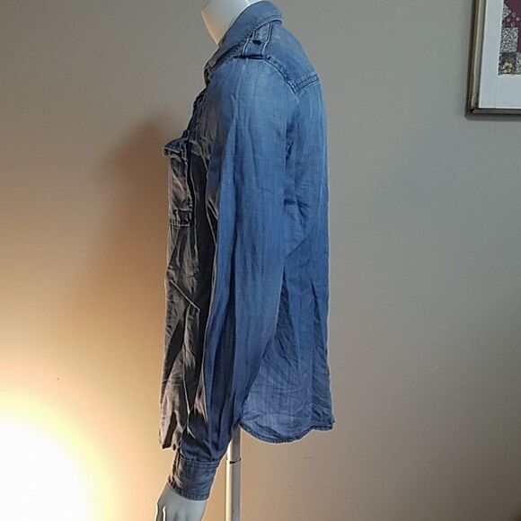 Frame Denim Blue Button Down Shirt (XS) - Picture 3 of 5